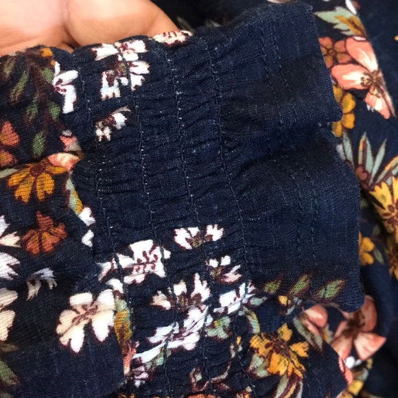 Plus Sz XXL Blue Floral Long Flutter Sleeve - Picture 5 of 7